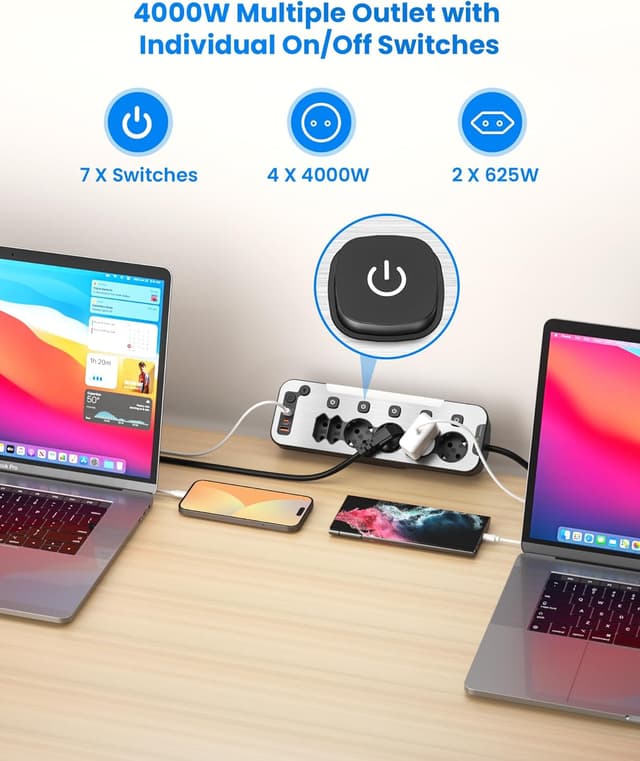 Detalle 2 de Ciabatta da scrivania 5 prese angolare