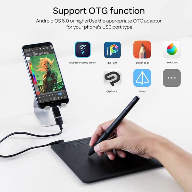 Detalle 2 de GAOMON S620 signature graphics tablet with 4 buttons 🎨