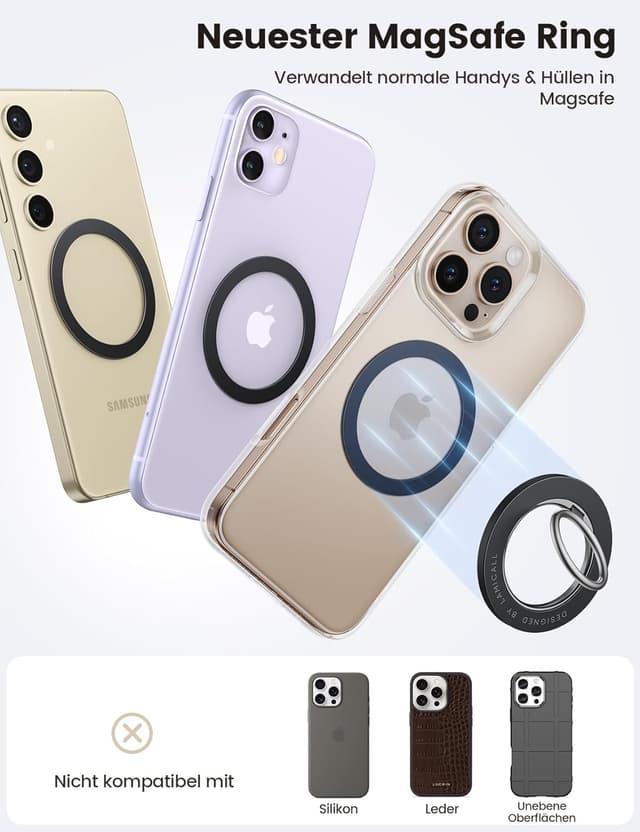 Thumbnail 2 de Lamicall MagSafe Metallring Aufkleber 4er-Pack