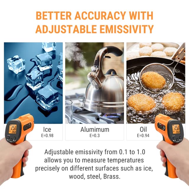 Detalle de ThermoPro TP30 infrared thermometer 550°C