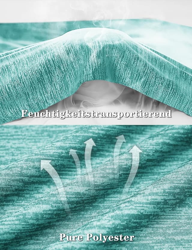 Thumbnail 6 de KEFITEVD Melange Sportshirt Damen Kurzarm mit Reflektionsstreifen – atmungsaktives Stretch Funktionsshirt (Regular Fit)