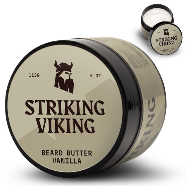 Detalle de Striking Viking Striking Viking Beard Butter (Vanilla, 4oz) — Non-Greasy Moisturizer for a Soft, Hydrated Beard