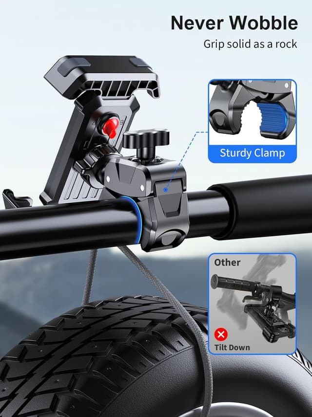 Detalle 2 de CIRYCASE Bike Phone Holder (3s install, anti-vibration, 360° rotation) for 4.7–6.8” phones