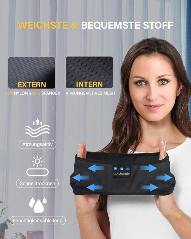 Thumbnail 5 de LC-dolida Schlafkopfhörer Bluetooth 5.4