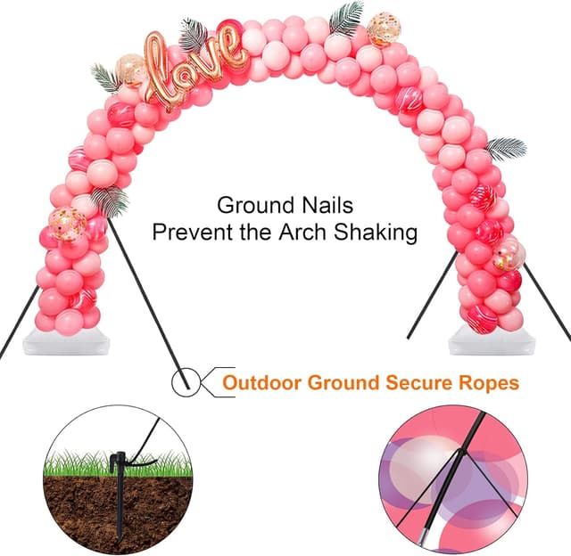 Detalle de Chamvis Balloon Arch Kit (9FT Height, 10FT Width) Adjustable Stand Frame for Weddings, Showers & Parties