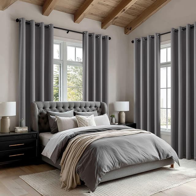 Thumbnail 5 de {EMEMA} Vorhänge Verdunklungsgardinen Grau 225 cm