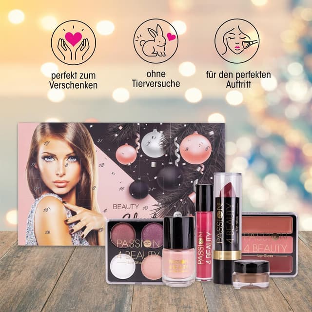 Detalle 1 de accentra Adventskalender Kosmetik für Frauen & Teenager Mädchen – Schminke-Set mit 24 Make-up Produkten