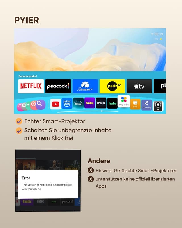 Thumbnail 2 de Beamer Netflix kompatibel 1080P Mini