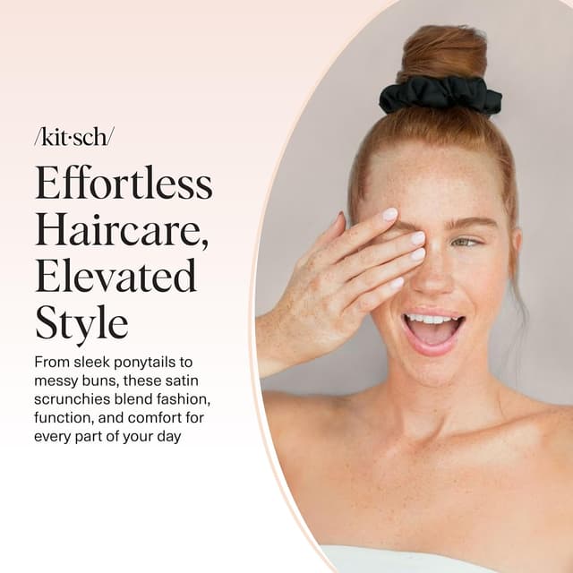 Thumbnail 6 de Kitsch Satin-Haargummis 5er-Pack schwarz 🎀