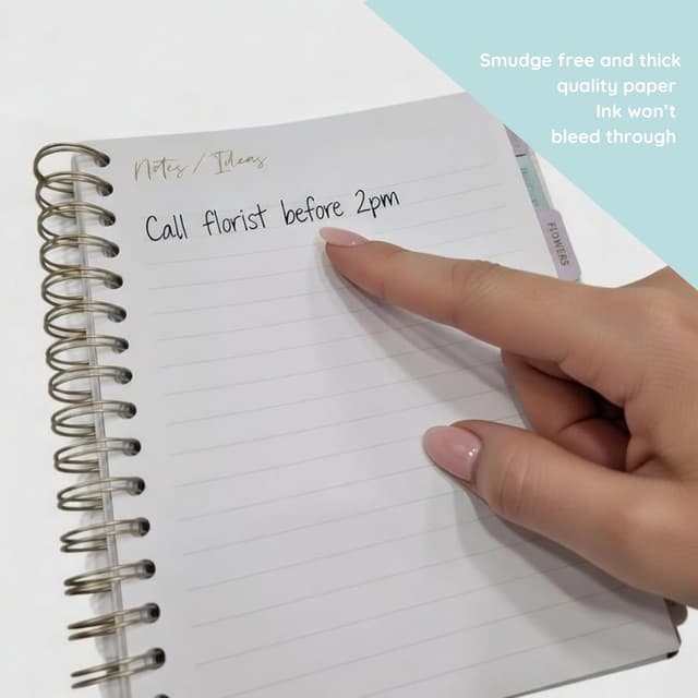 Detalle 2 de Best Day Books Luxury Wedding Planner Book Organiser – engagement keepsake with guest list, budget tracker & timeline