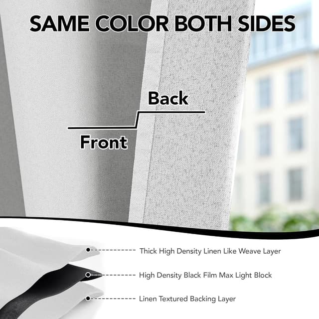 Thumbnail 4 de Deconovo Lot de 2 Rideaux occultants 55 x 130 cm 🪟