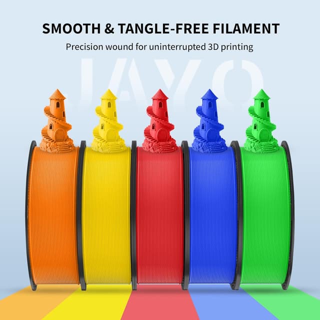 Detalle de JAYO PLA 1.75mm 3D Printer Filament (4.4KG Black, 4x 1.1KG) Vacuum Packed