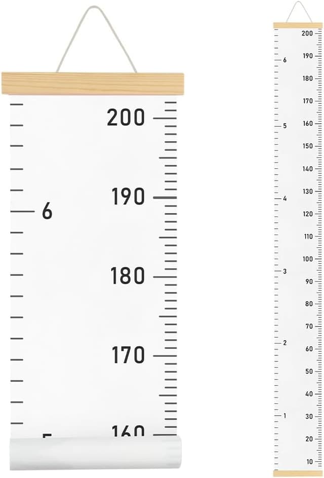 Detalle de Aolso Metro Altezza Bambini da parete con grafico crescita e decorazione rimovibile (bianco)