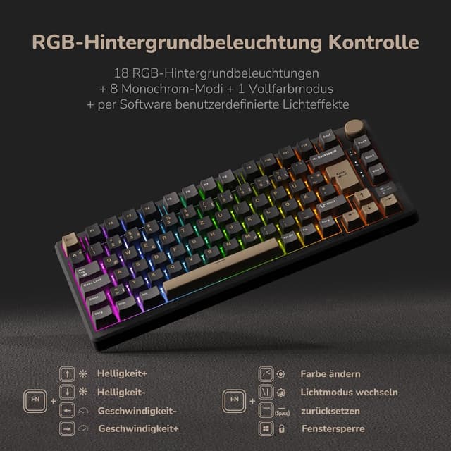 Thumbnail 5 de RK ROYAL KLUDGE M75 Gaming Tastatur 75% Grau ⌨