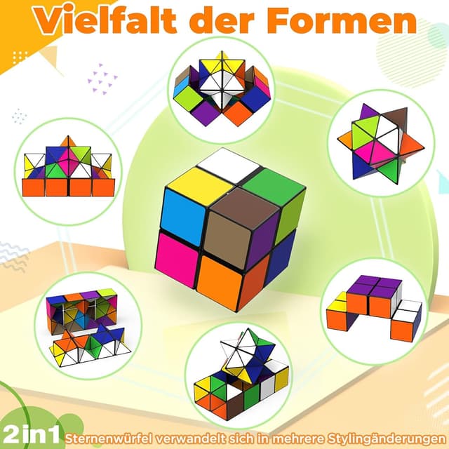 Detalle 2 de Euclidean Cube Euclidean Cube Sternenwürfel Zauberwürfel-Set – Verwandlungswürfel aus ABS, 5,5 cm