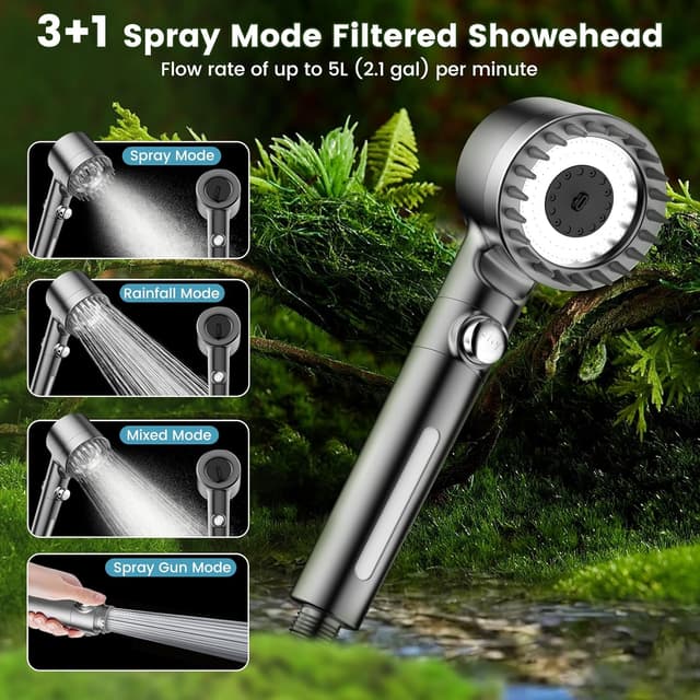 Detalle de Portable camping shower with 6000mAh