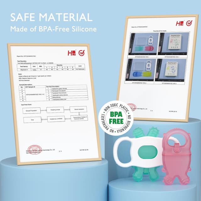 Thumbnail 6 de Momcozy Baby Teether Toys (Food-Grade Silicone) — Yellow and Blue, Water-Fillable Chilling Teething Relief