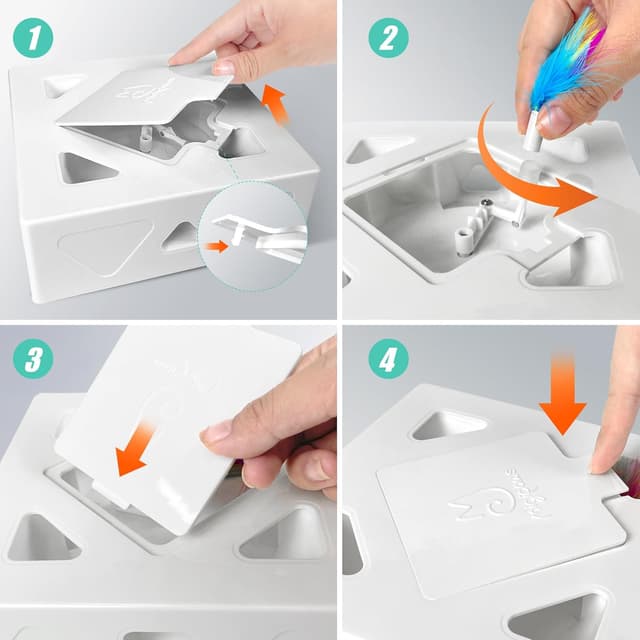 Detalle de Migipaws MigiBox Feder Ersatz 6 Stück Katzenspielzeug 🐱