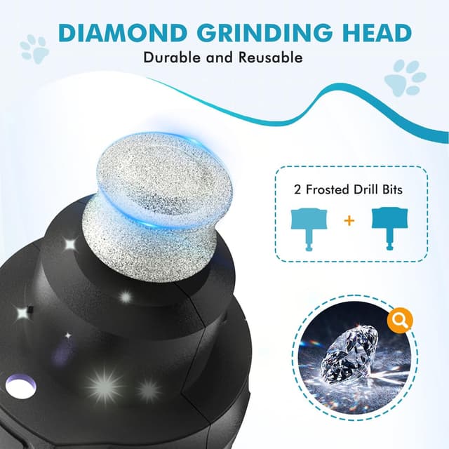 Detalle 2 de ETENTOUS pet nail grinder 2 speed 5000