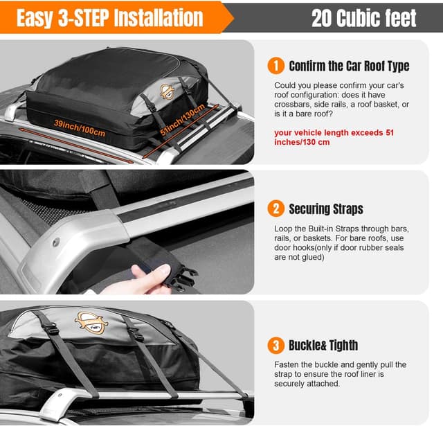 Thumbnail 6 de Sailnovo Rooftop Cargo Carrier 20 cu ft