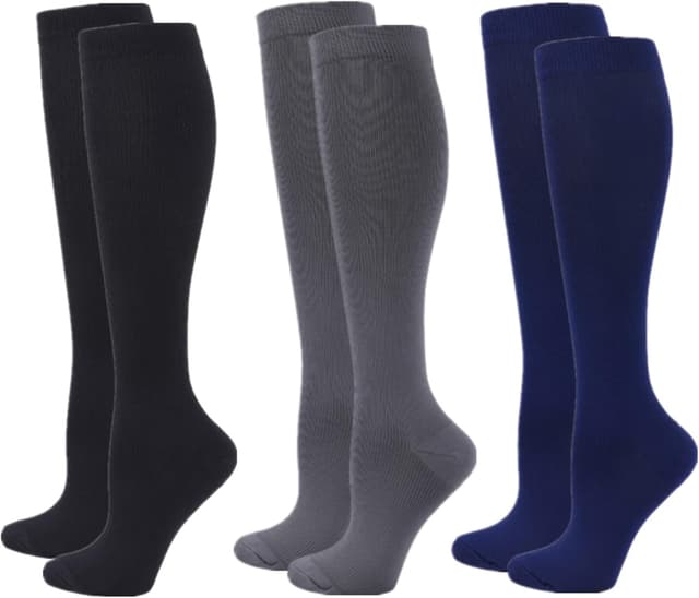 Detalle de Zingso 20–25mmHg Compression Knee High Socks (Women & Men) – Sport, travel, varicose veins & pregnancy
