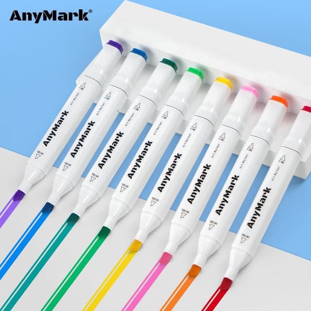 Detalle 1 de AnyMark 100 Farben Alkoholmarker Set