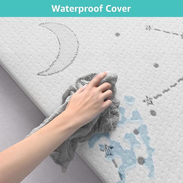 Detalle 2 de YENING Firm Foam Pack and Play Mattress Topper (38"x26"x1") with Washable Cover