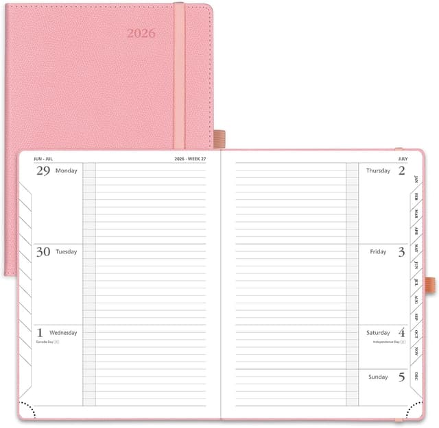 Detalle de POPRUN A5 Diary 2026 weekly planner 22×16.5 cm 📔