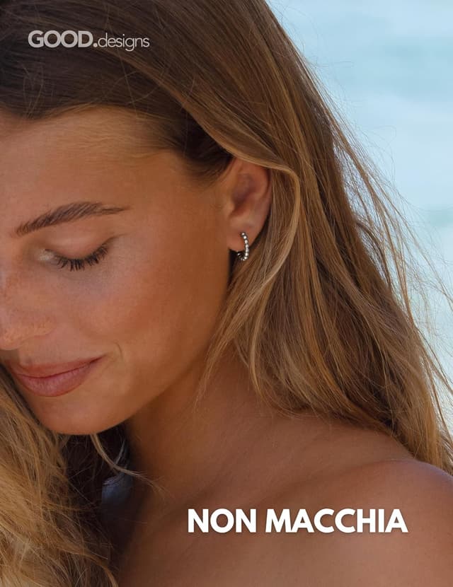 Detalle de GD GOOD.designs Orecchini a cerchio da donna in acciaio inossidabile con sfere (15 mm) mini