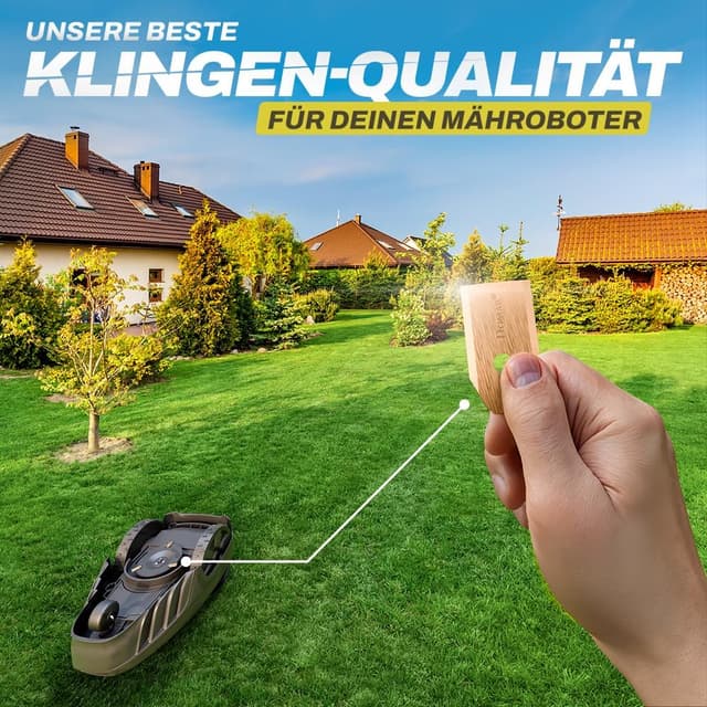 Detalle de Langlebige Mähroboter Messer (Ersatzklingen) inkl. Schrauben – kompatibel mit Husqvarna Automower, Gardena, Yard Force