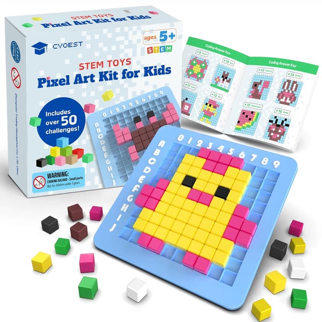 Detalle de STEM Toys Pixel Art Kit for Kids (Ages 5–12) — Brain Teasers STEM Activities Medium
