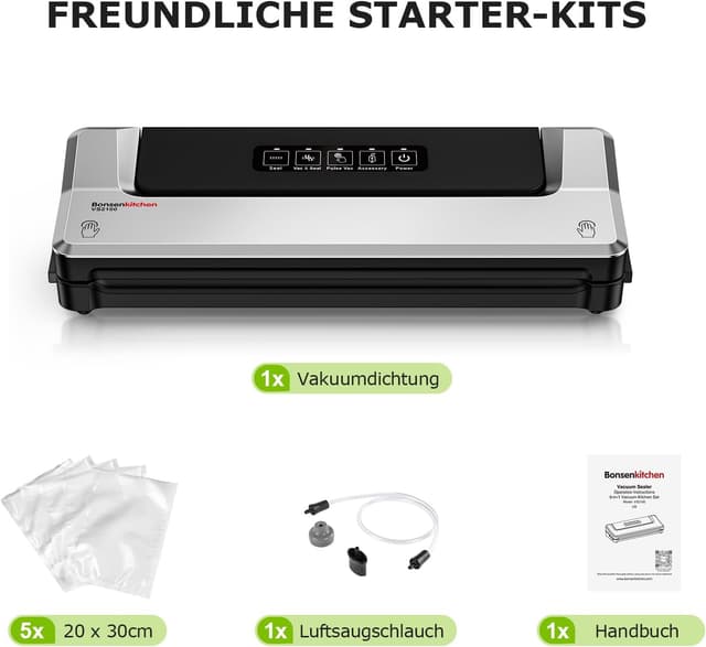 Thumbnail 4 de Bonsenkitchen Vakuumiergerät 5 Beutel 🥡