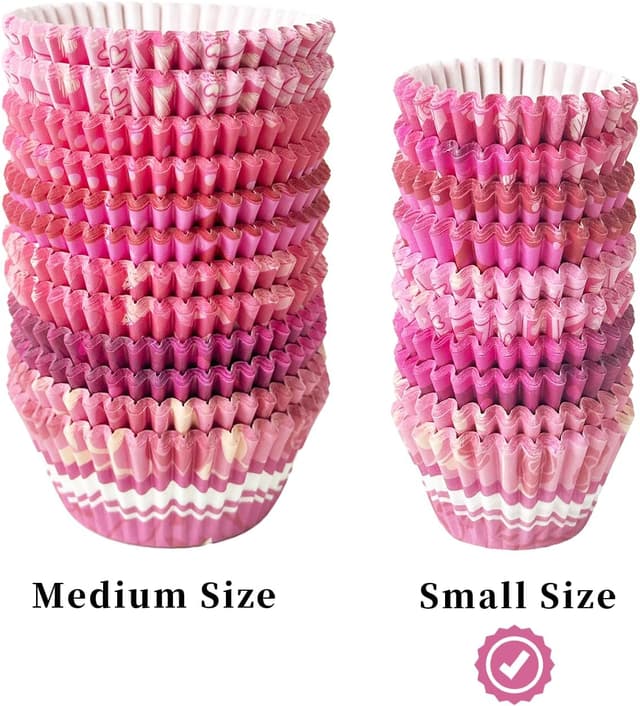 Detalle de qiqee Valentine Cupcake Liners 300PCS Mini 🎂