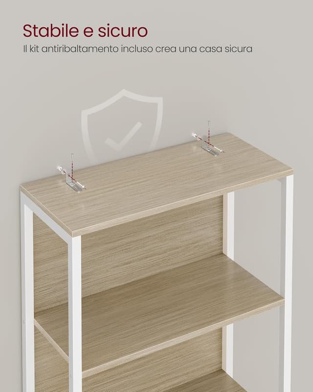 Thumbnail 5 de VASAGLE scaffale a 6 ripiani con luci LED dimmerabili LLS120LL01, beige naturale