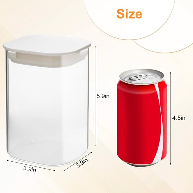 Thumbnail 1 de VINATO Set de 4 Botes de Cristal Herméticos 🥫