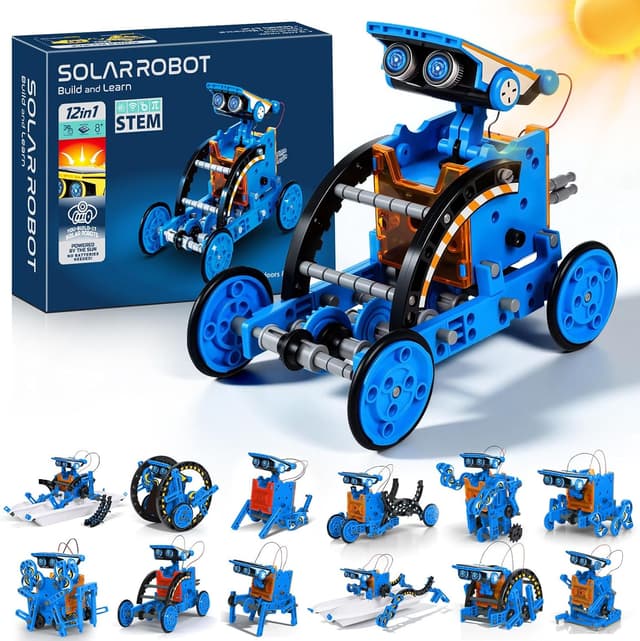 Detalle de OMWay 12-in-1 Solar Robot STEM Kit for Ages 8–12 🤖