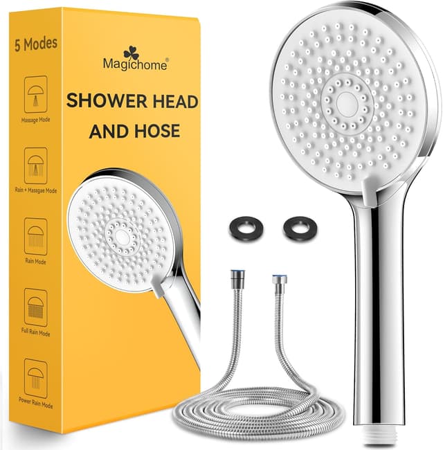 Detalle de Magichome High Pressure Shower Head and 2M Hose (5 Modes) – Universal Handheld Power Showerhead
