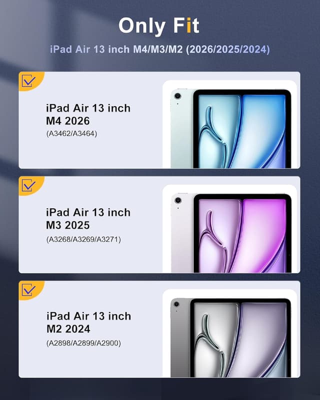 Detalle 2 de TiMOVO Case for New iPad Air 13 inch (M4/M3/M2, 2024–2026) with Pencil Holder, Clear Back & Auto Sleep/Wake, Light Gray