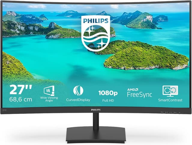 Detalle 2 de Philips 271E1SCA 27-inch FHD curved monitor (75Hz, VA, FreeSync) with built-in speakers