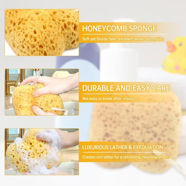 Thumbnail 2 de Natural Sea Sponge 4-pack Exfoliating Shower Sponges