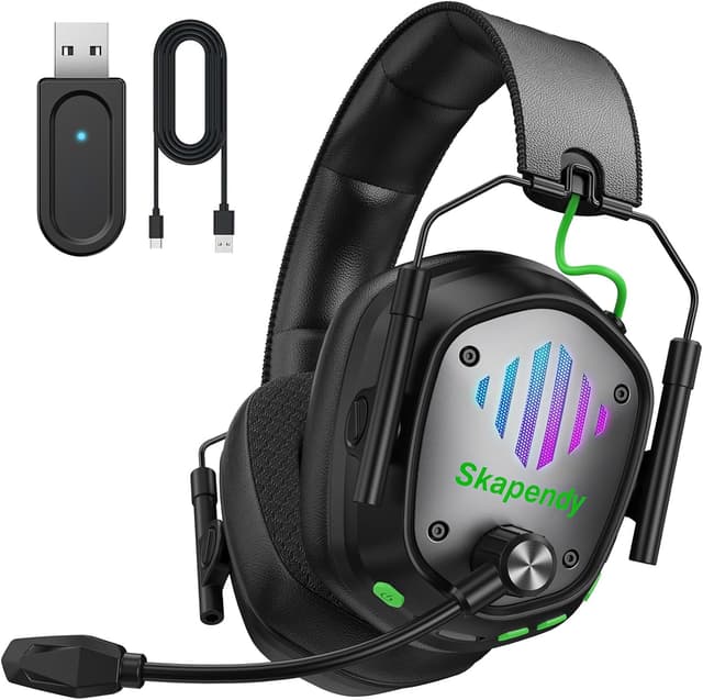 Detalle de SKAPENDY VK81 Wireless Gaming Headset for PS5, PS4, PC & Switch (2.4 GHz + Bluetooth, 20 ms latency, ENC mic)