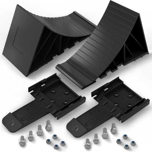 Detalle de Cunei per ruote TRIBURG con supporto (set da 2) per rimorchi, caravan e camper fino a 1600 kg