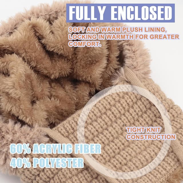 Thumbnail 6 de DRESHOW Women’s winter balaclava knit hat with drawstring hood scarf – 3-in-1 windproof face cover