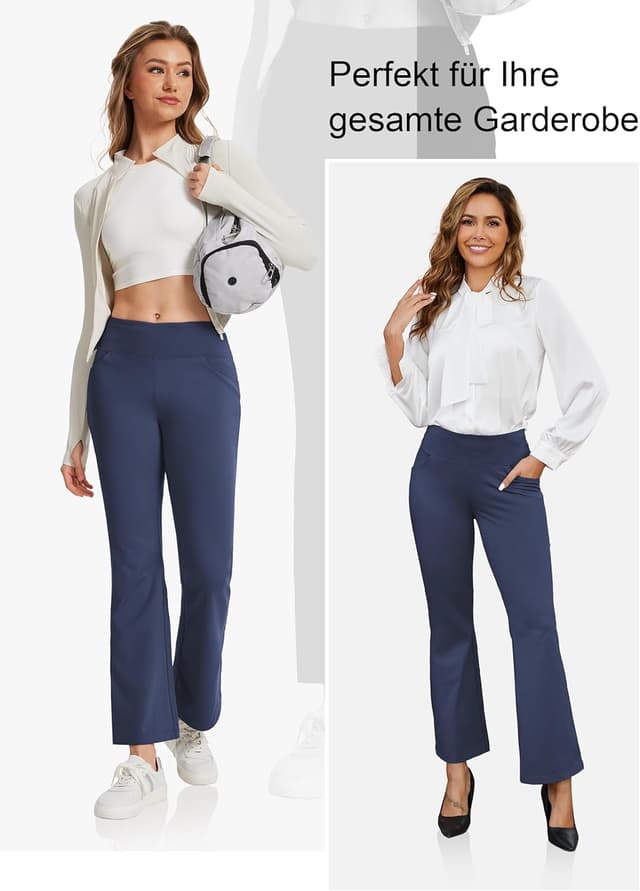 Thumbnail 6 de MOVE BEYOND Pantalon et pantacourt de yoga bootcut pour femmes à 4 poches et contrôle du ventre