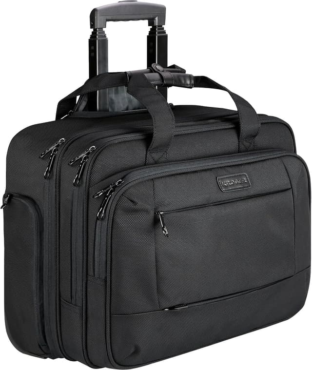 Detalle de KROSER Rolling Laptop Briefcase Premium wheeled laptop bag (fits up to 17.3-inch laptops) with RFID pockets