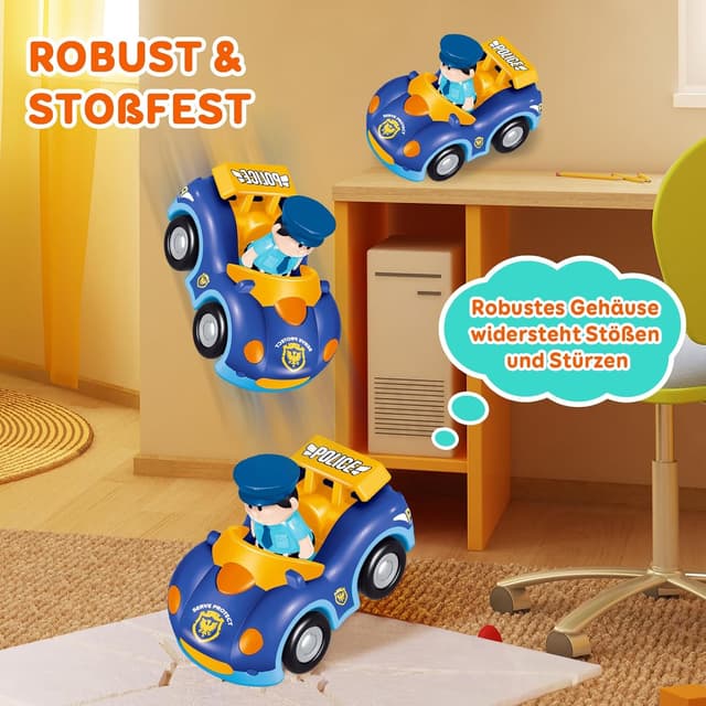 Detalle 2 de Pup Go Kleinkind RC Polizeiauto mit Musik & Lichtern (ab 18 Monaten) inkl. 2 austauschbaren Fahrfiguren