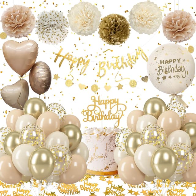 Imagen de Almaxi Decoration Anniversaire beige or en OfertitasTOP