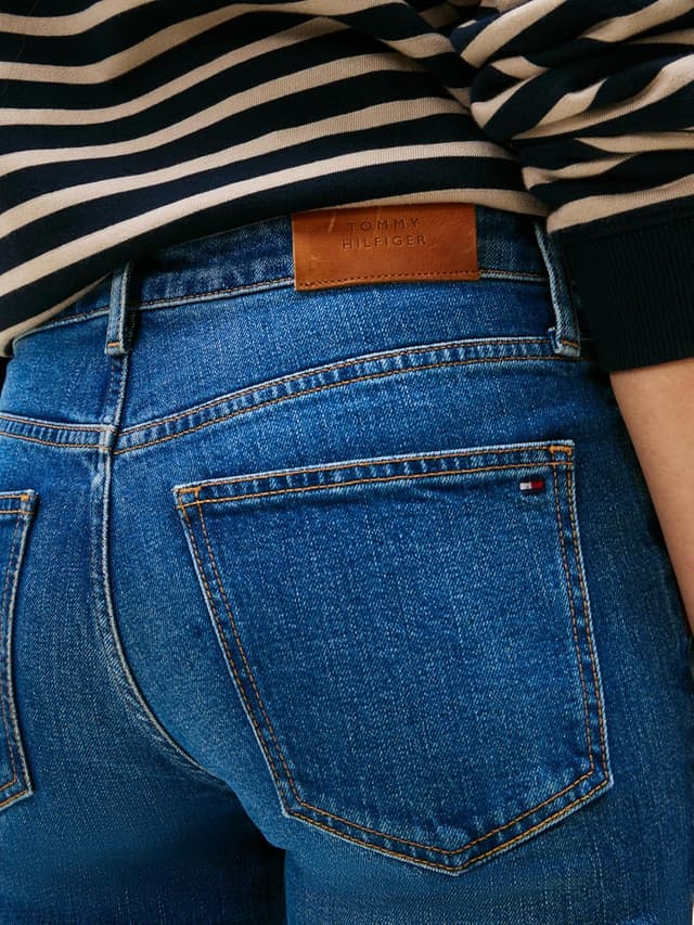 Detalle de Tommy Hilfiger Women’s Flo Slim Fit Jeans – elasticated slim fit everyday denim