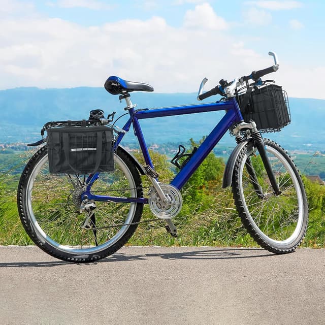 Detalle 2 de Spesh faltbarer Fahrradkorb vorne mit Nylon-Innensack, Drahtgeflecht und Tragfähigkeit bis 20 kg