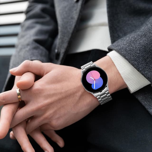 Detalle de Anlinser No Gap Bands 20mm Stainless Steel Metal Strap for Samsung Galaxy Watch (Silver)